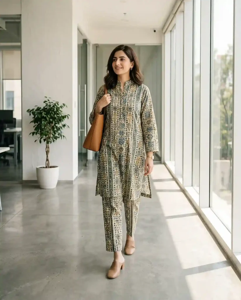 casual office outfit for women in Pakistan