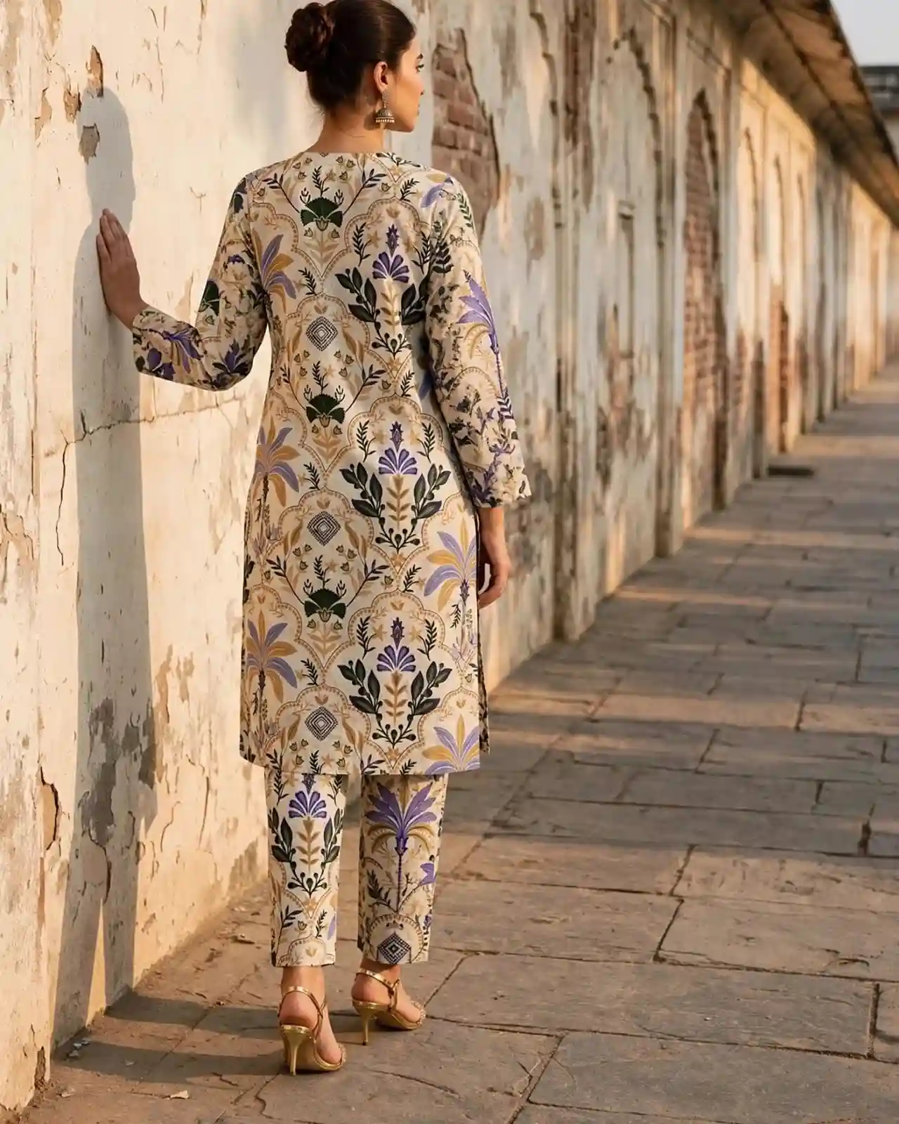 Ivory Arch Printed 2-Piece Suit 2