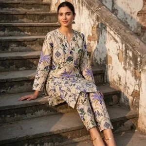 Ivory Arch Printed 2-Piece Suit