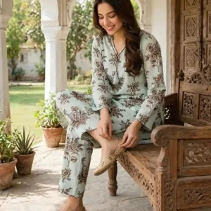 Mint Printed 2 Piece Suit