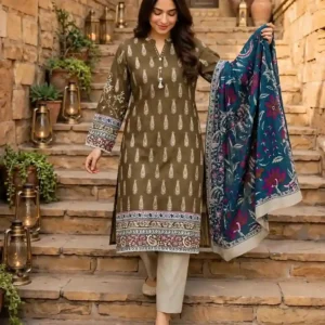 Printed 3 Piece Suit with Dupatta
